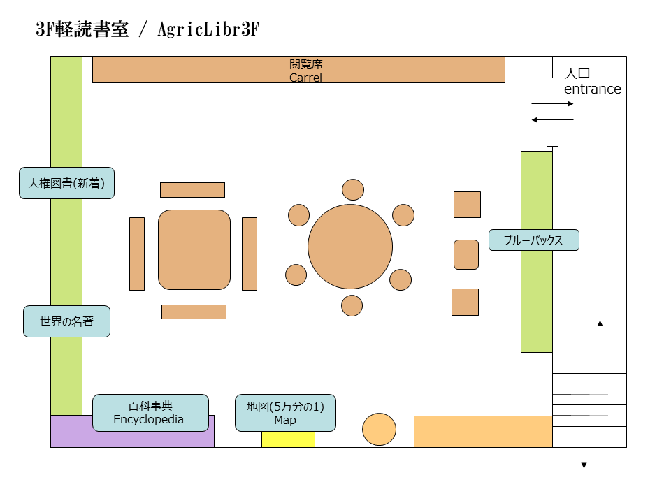 京都大学農学部図書室3階地図